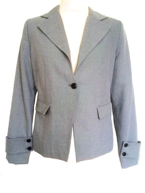 80s Does 40s Wwii Landgirl Grey Suit Jacket Structured Formal Etsy Grey Suit Jacket Jackets