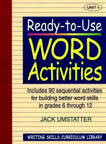 Ready To Use Word Activities Unit 1 Inc Jack Umstatter 0876284829