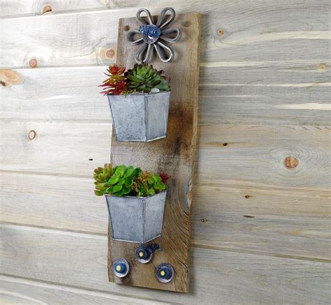 Rustic Potted Wall Planter Removable Pots Garden Art Patio