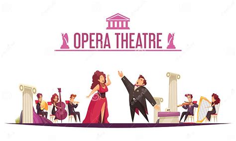 Theater Orchestra Performance Cartoon Stock Vector Illustration Of