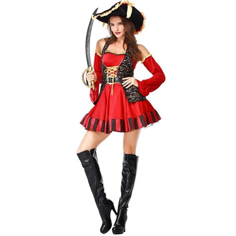 1 Set Halloween Sexy Women Pirate Costume Plus Size Party Female Pirates Captain Cosplay Fancy