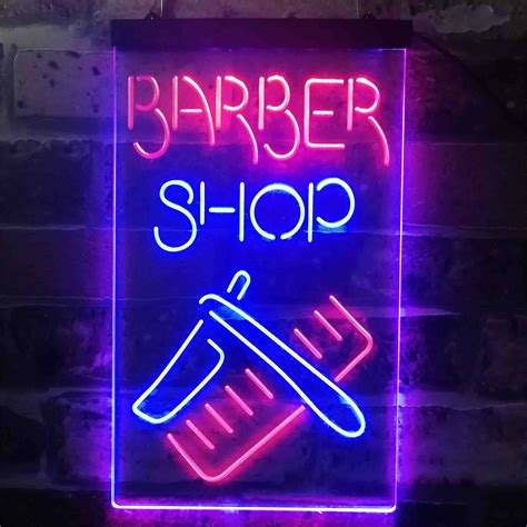 Barber Shop Display Dual Color Led Sign St6 I3902 Etsy