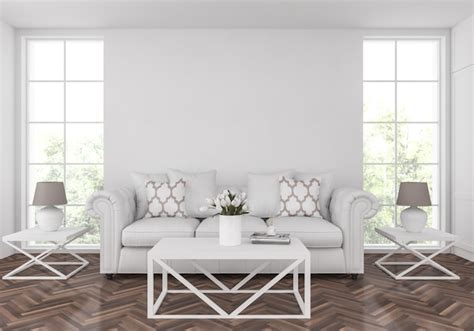 Premium Photo American Living Room With Empty Blank Wall Artwork Display