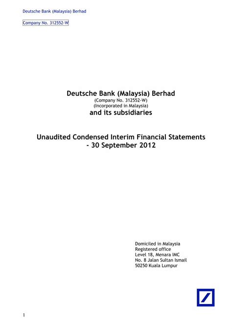 Pdf Deutsche Bank Malaysia Berhad And Its Subsidiaries · Frs