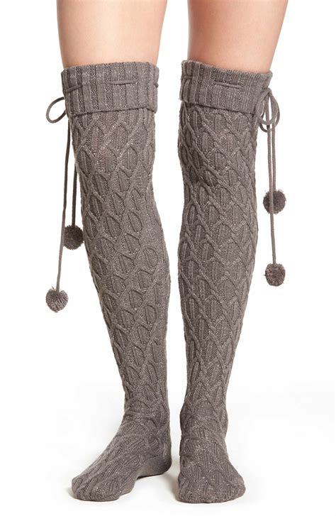 ugg® sparkle cable knit over the knee socks nordstrom over the knee socks sparkle uggs