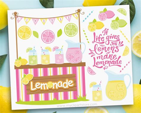 Lemonade Stand Clipart Summer Clipart Pink Lemonade Mason Jar Svg