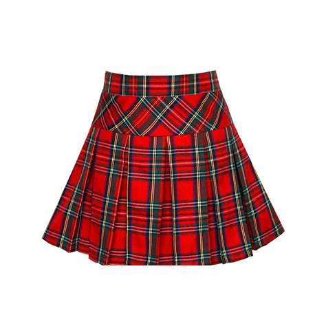 Sunny Fashion Girls Skirt Back School Uniform Red Tartan Skirt 13 14