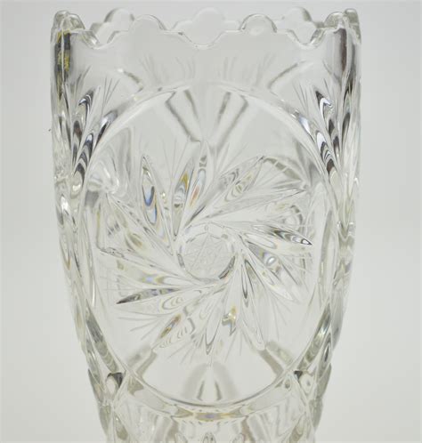 Crystal Engraved Star Vase 8 Tall