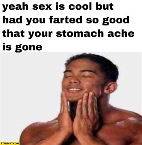 Yeah Sex Is Cool But Had You Farted So Good That Your Stomach Ache Is