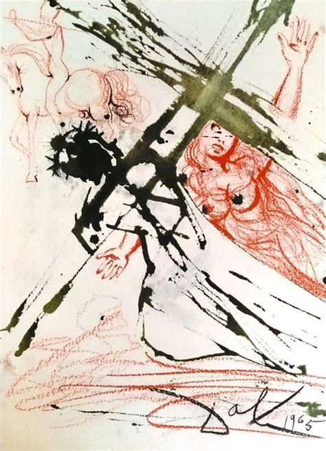 Salvador Dalí­ Jesus Carrying The Cross Original Lithograph By