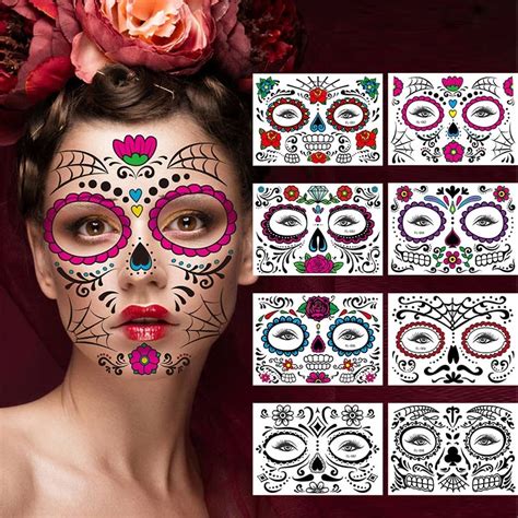 share 79 flower face temporary tattoo latest in cdgdbentre