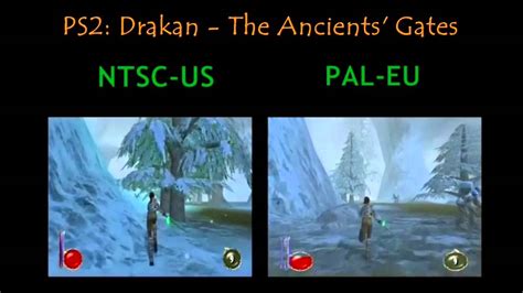 PS2 NTSC US vs PAL EU Split Screen Comparison Drakan - YouTube