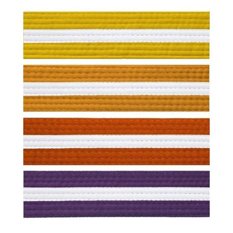 Colored Martial Arts Rank Belt With White Stripe