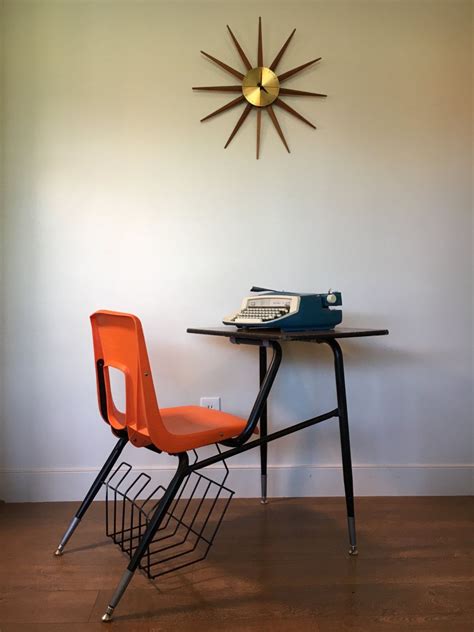 When sitting at your desk chair make certain that your hips are positioned as far back in the chair as they can go. Vintage Artco-Bell School Desk With Attached Chair | Chair ...