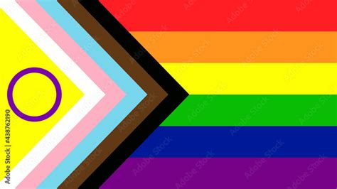 Vektorová Grafika „new Lgbtq Pride Flag Vector New And Updated Intersex