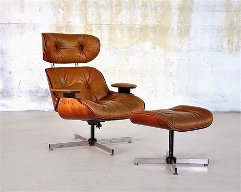 Кресло Eames Style Lounge Chair Ottoman Black Premium U S Version фото