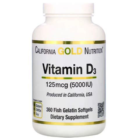 California Gold Nutrition Vitamin D3 5000 Iu 360 Softgels