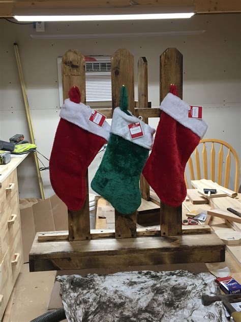 Diy Stocking Holder A Wooden Christmas Stand A Great Alternative To A
