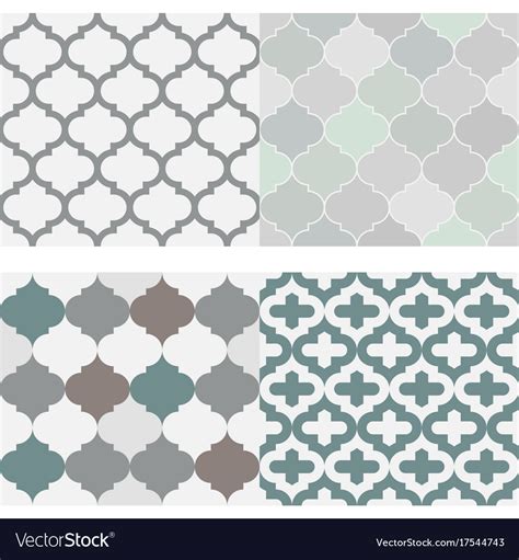 Set Of Seamless Moroccan Tile Pattern Royalty Free Vector