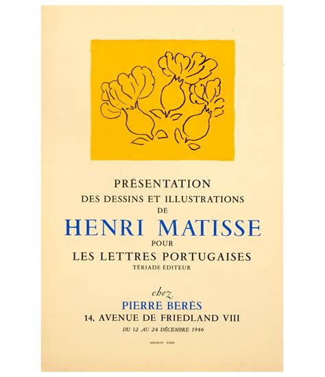 Buy Henri Matisse Les Lettres Portugaises Lithograph Rhoko Art