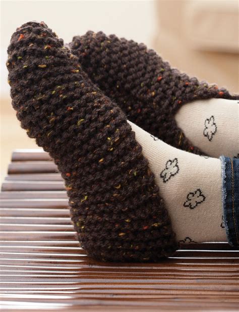 Basic Chunky Slipper Patterns Yarnspirations Knitted Slippers Pattern Knitted Slippers
