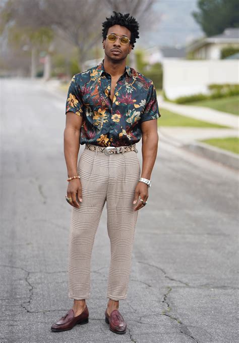 Ootd Floral Button Up And Plaid Pants Norris Danta Ford Men Fashion