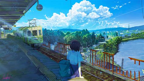 Anime Train Station Wallpaper