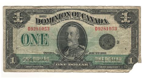 1923 Canada 1 Dollar Note