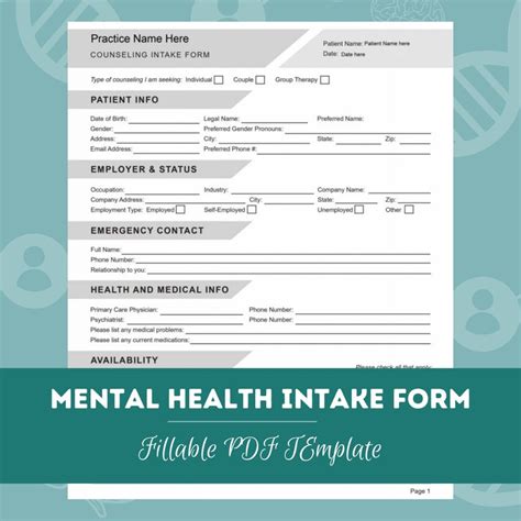 Counseling Intake Form Telecounseling Consent Editable Etsy