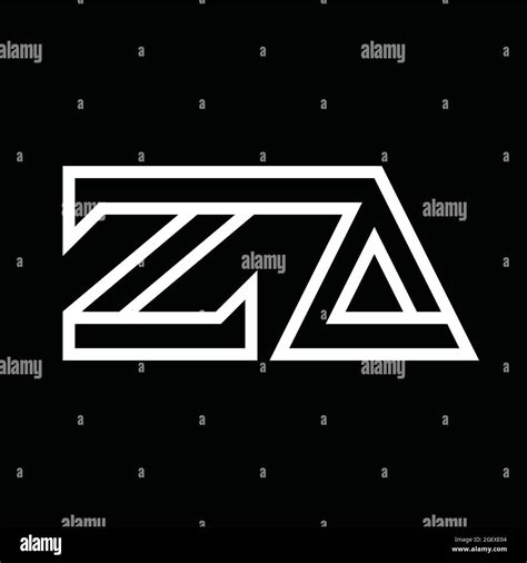 Za Logo Monogram Letter With Shield And Slice Style Blackground Design