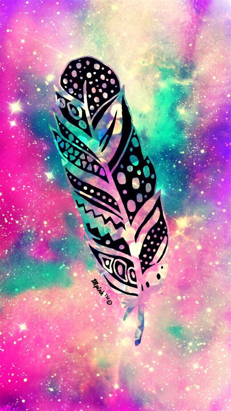 © 2017 Feather Hipster Galaxy Wallpaper Created By Me