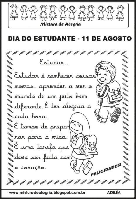 Sep 03, 2012 · dizia ter medo de morrer no dia do evento. ATIVIDADES DIA DO ESTUDANTE NO JEITO DE IMPRIMIR E COLORIR ...