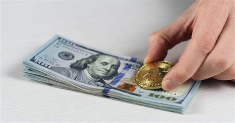 Hundred Dollar Bills And Bitcoin Coins Image Free Stock Photo