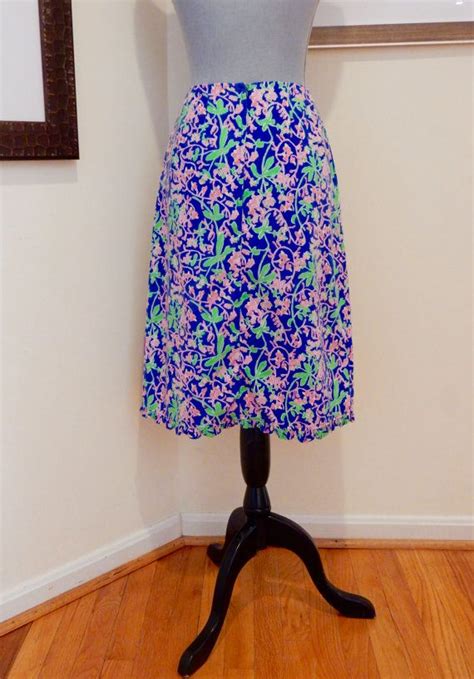 The Lilly 1960s Lilly Pulitzer Skirt Bright Blossoms Vines Etsy