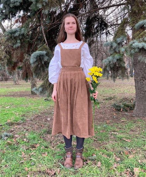 cottagecore overall dress women corduroy pinafore dresses etsy vintage midi dresses vintage