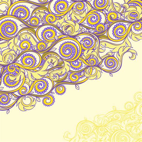 Beautiful Yellow And Purple Pattern Stock Vector Illustration Of
