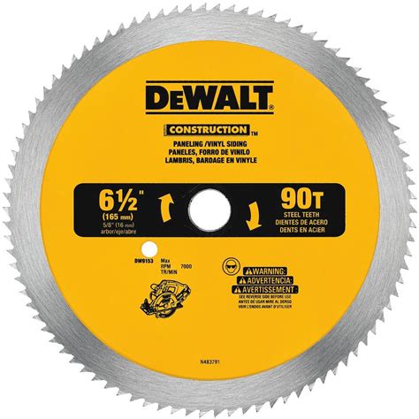 Dewalt Dw9153 Steel Combination Circular Saw Blade 6 12 90 Tpi