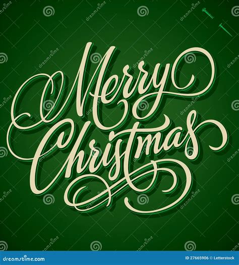 Merry Christmas Hand Lettering Vector Stock Vector Illustration Of