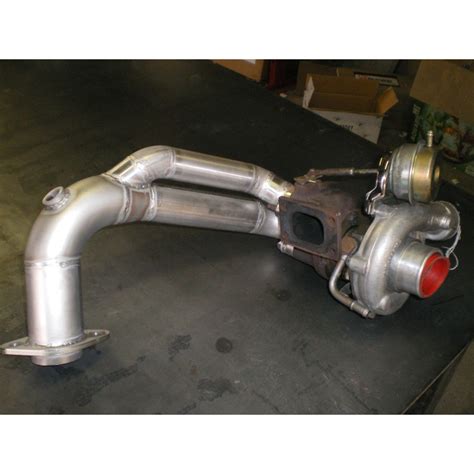 The downpipe bolts right to the turbine housing. Downpipe Bitube R5 GT Turbo - T25-GT25 - Inoxline performance