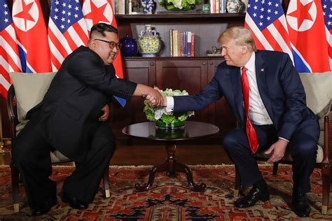 in pictures president trump meets kim jong un