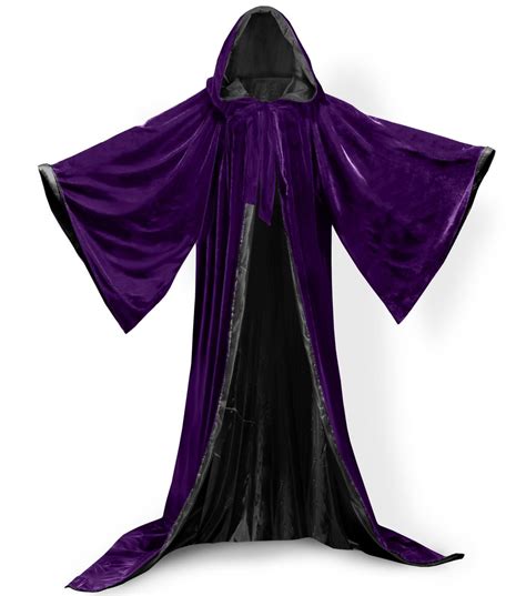 Velvet Wizard Robe With Satin Lined Hood And Sleeves Ebay