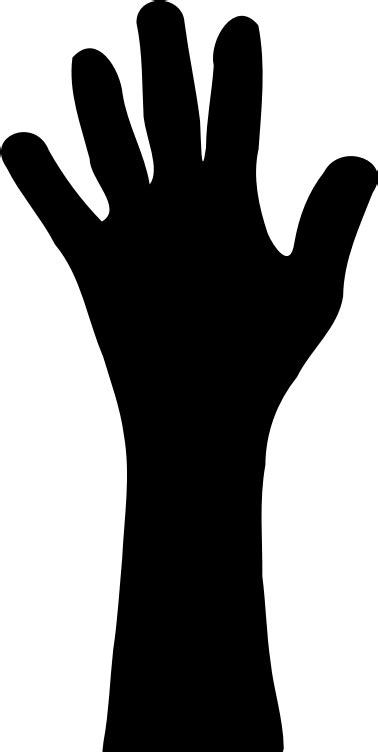 Clipart Raised Hand In Silhouette