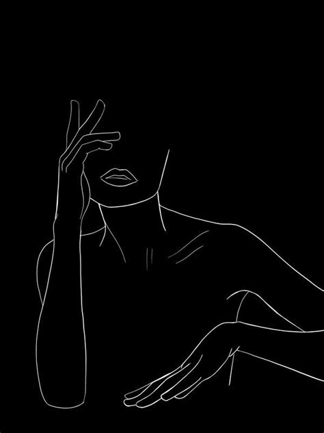 امرأة الفن طباعة من الحد الأدنى in 2020 | Line art drawings, Outline art, Black aesthetic wallpaper