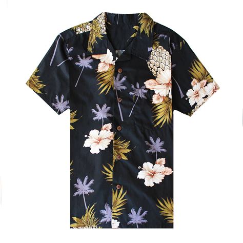 Hawaii Hangover Palm Wave Men S Hawaiian Floral Pineapple Shirt
