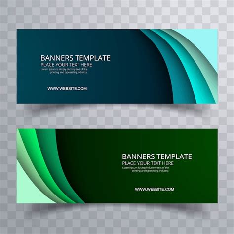 Free Vector Banners Set Colorful Template Wave Design Vector