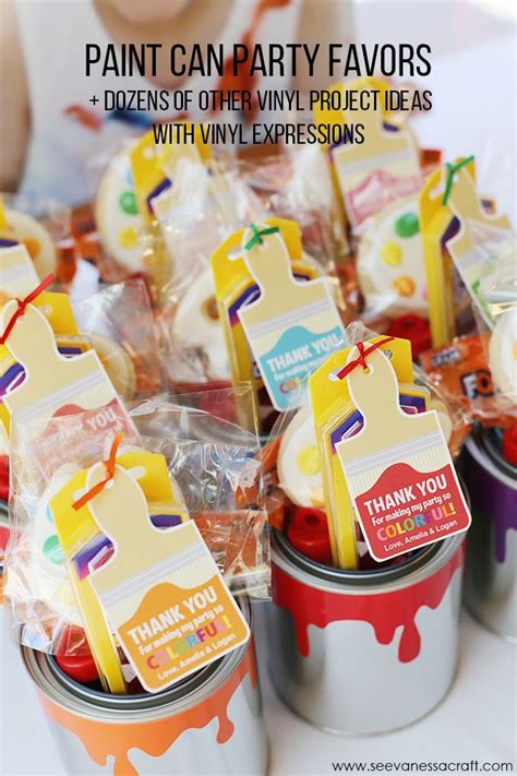 Craft Paint Can Party Favor See Vanessa Craft Kids Art Party Art