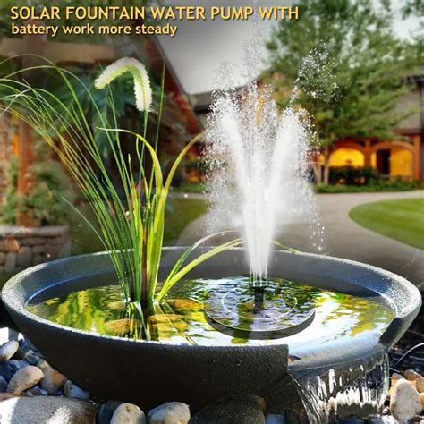 Circular Solar Fountain Outdoor Pool Bird Bath Courtyard Temu