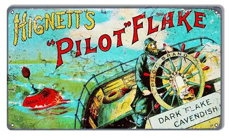 Hignetts Pilot Flake Reproduction Nostalgic Metal Sign 8x14 Vintage