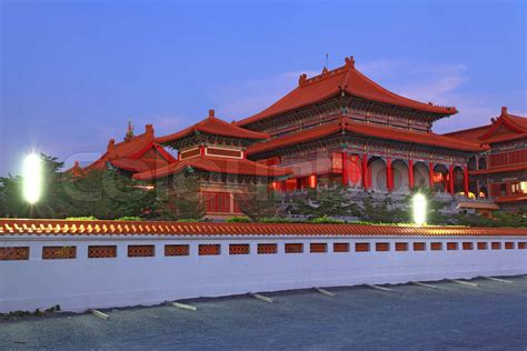 Chinese Dragon Temple In Bangkok Thailand At Dusk Stock Image Colourbox