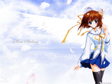Wallpaper Illustration Anime Brunette Sky Wings Girl Computer